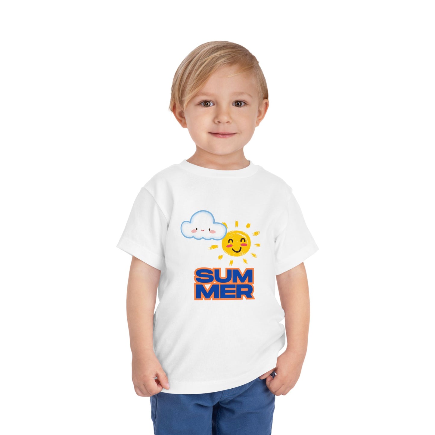 Toddler Summer Tee - Cute Sun & Cloud Design