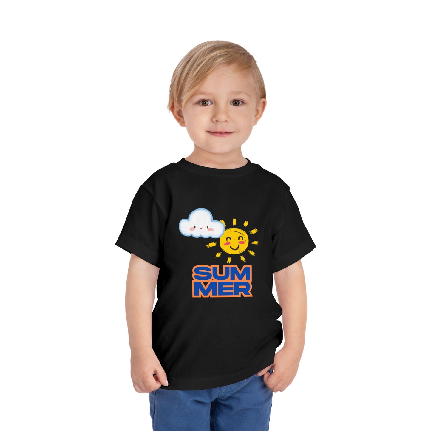 Toddler Summer Tee - Cute Sun & Cloud Design